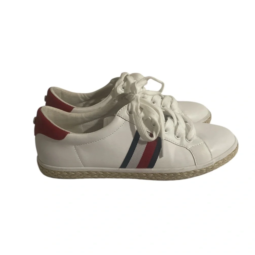Tommy Hilfiger White/Red Low-Top Stripes Sneakers Women 8